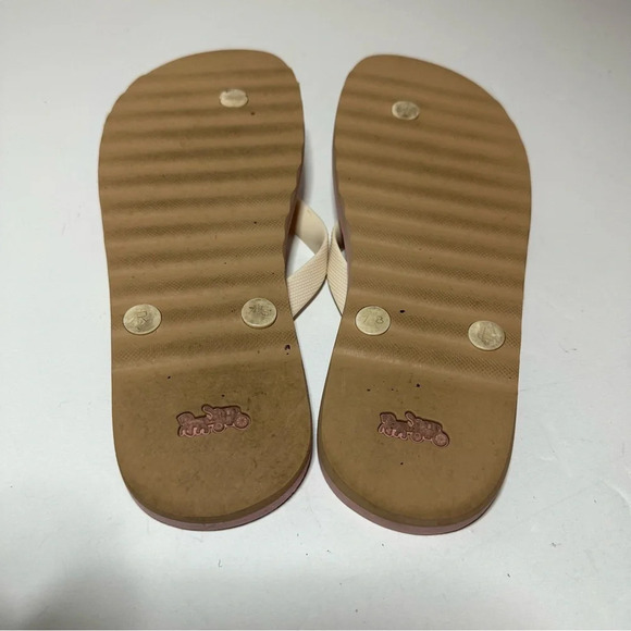 Coach Womens Flip Flops Floral Pattern Pink/Tan Size 8B (FG3437) - Picture 6 of 9